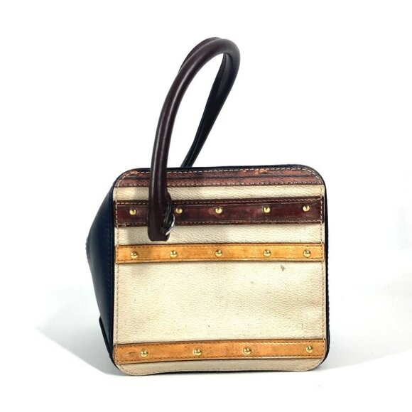 LOUIS VUITTON M52350 Trompe l'oeil Chain 2WAY Shoulder Bag Hand Bag Leather Navy - Picture 3 of 11